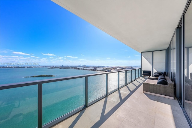 balcony with a water view