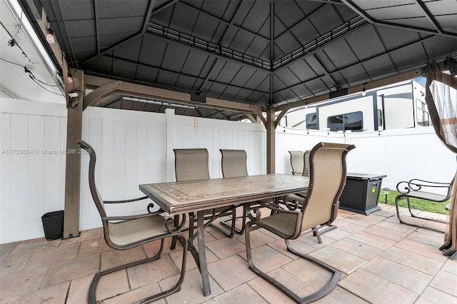 view of patio featuring a gazebo