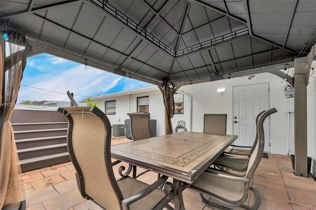 view of patio / terrace with a gazebo and central AC