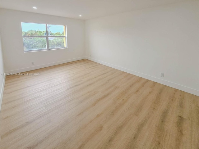 empty room featuring light wood-type flooring