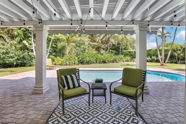 view of pool featuring a patio area