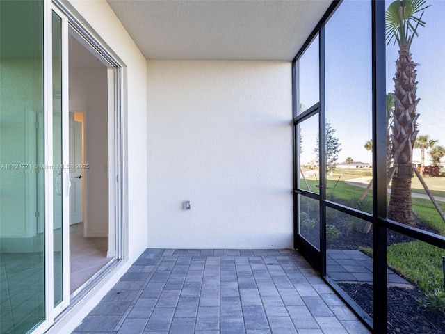 view of unfurnished sunroom