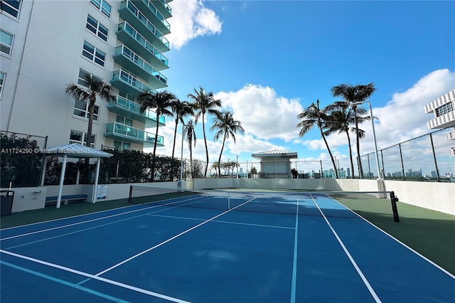 view of sport court with a gazebo and basketball court