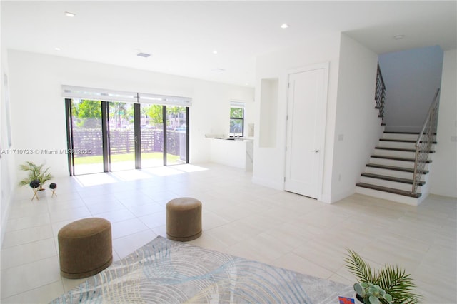 interior space with light tile patterned flooring