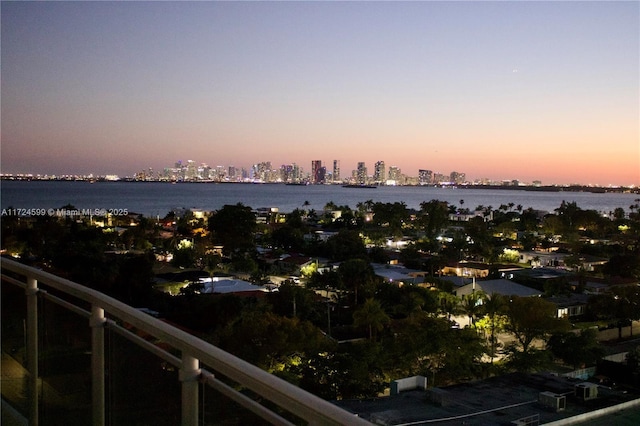 view of water feature featuring a city view