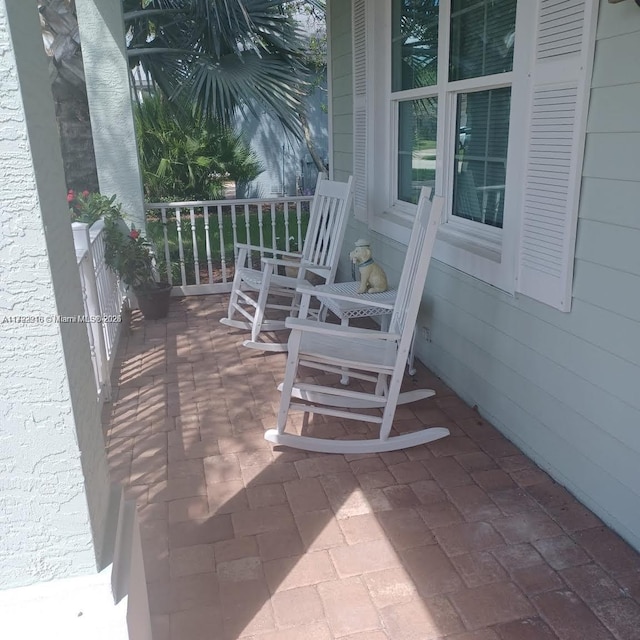 view of patio with a porch