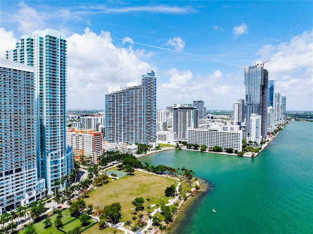 exterior space featuring a water view