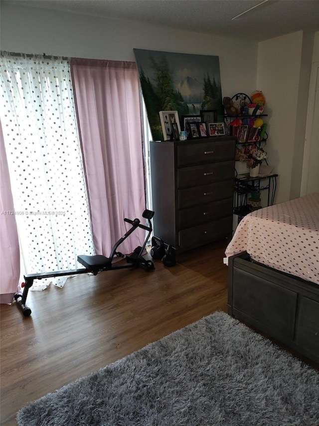 bedroom featuring dark wood-type flooring