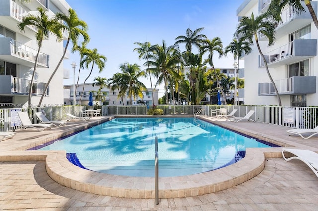 view of pool featuring a patio area