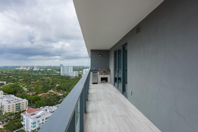 balcony with area for grilling