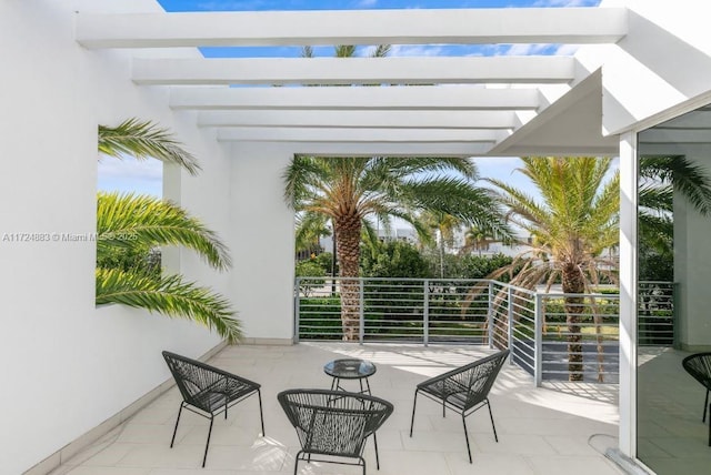 view of patio / terrace featuring a pergola