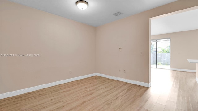 empty room featuring light wood-type flooring