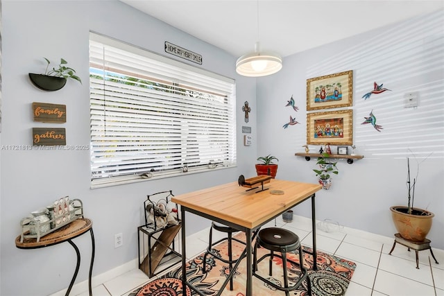 view of tiled dining space