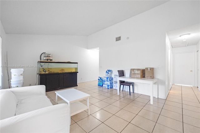 view of tiled living room