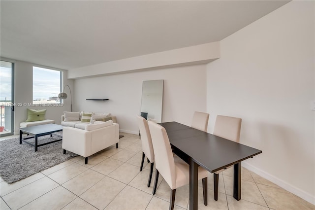 view of tiled dining space