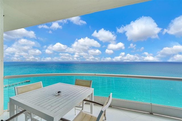 balcony with a water view