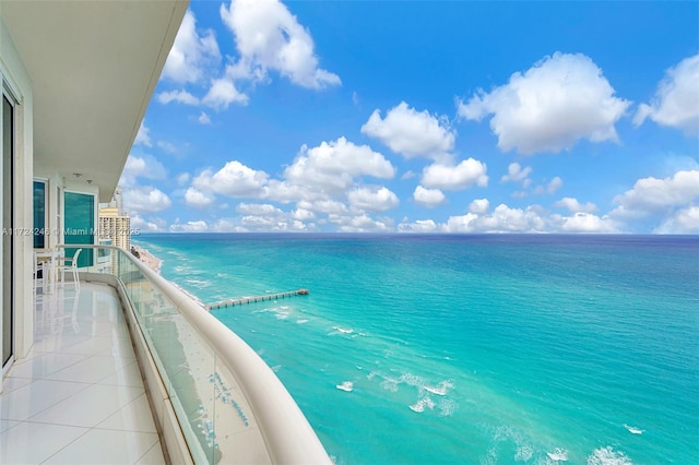 balcony with a water view