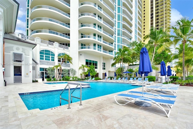 view of pool with a patio