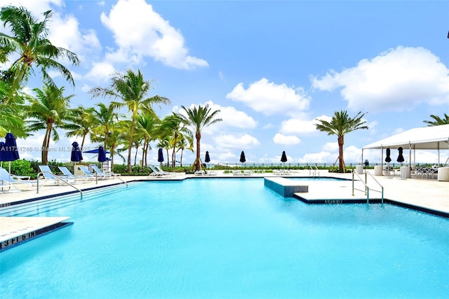 view of pool featuring a patio