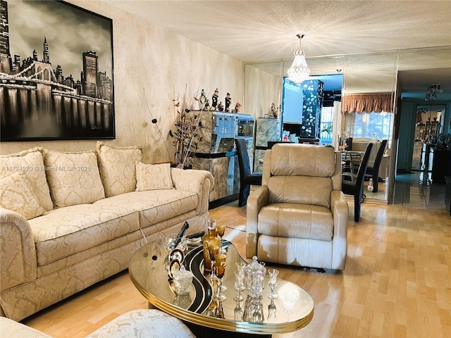 living room with hardwood / wood-style flooring