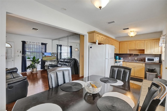 dining area with sink