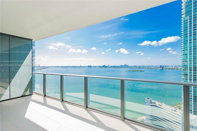 balcony with a water view