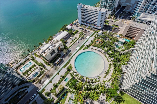 650 NE 32nd St Unit 2703, Miami, FL 33137 - aerial view of a pool and a nearby body of water
