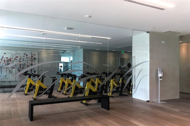 650 NE 32nd St Unit 2703, Miami, FL 33137 - gym featuring wood finished floors