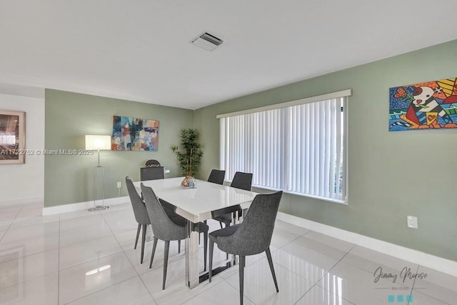 view of tiled dining area