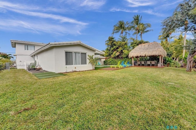 view of yard with a gazebo