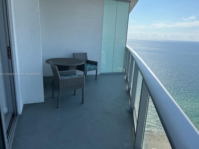 balcony with a water view