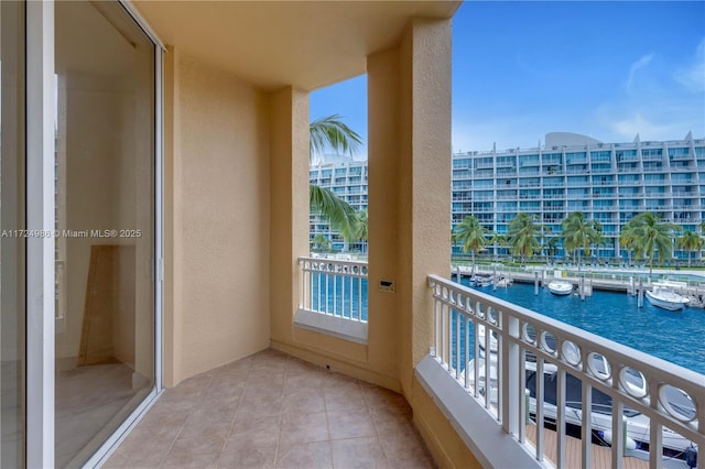 balcony with a water view