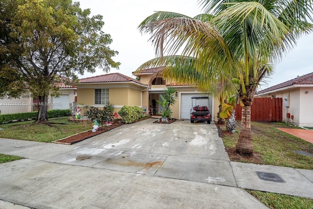 view of front of property featuring a front yard