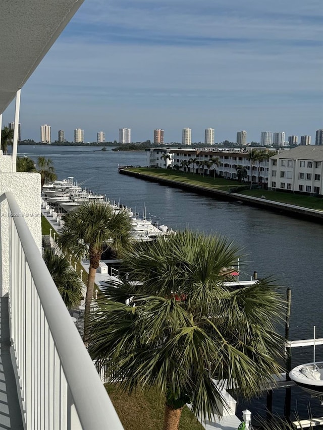 property view of water featuring a city view