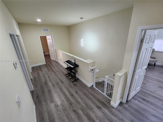 hall featuring hardwood / wood-style flooring