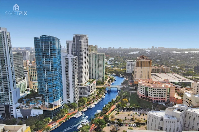 view of city with a water view