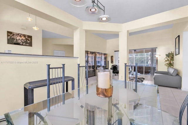 view of tiled dining room