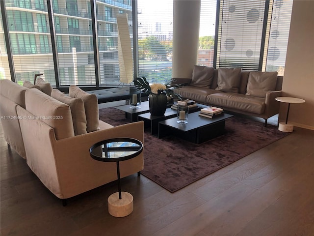 living room featuring hardwood / wood-style flooring