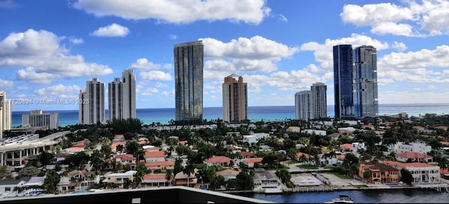 view of city featuring a water view