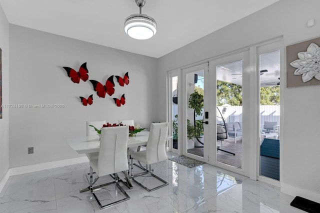 view of dining space