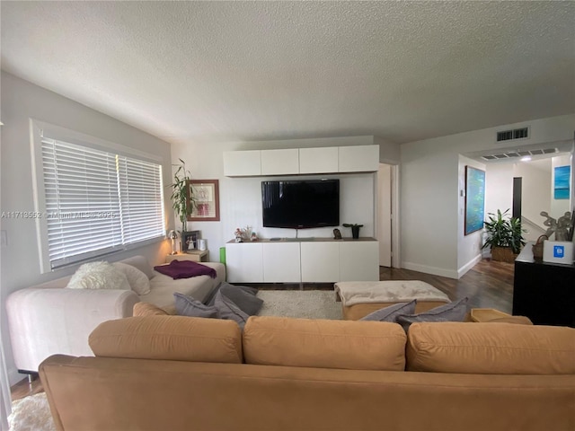 2278 SE 27th Dr Unit 201-G, Homestead, FL 33035 - living room featuring wood-type flooring and a textured ceiling