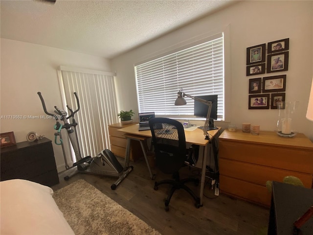 2278 SE 27th Dr Unit 201-G, Homestead, FL 33035 - office featuring wood-type flooring and a textured ceiling