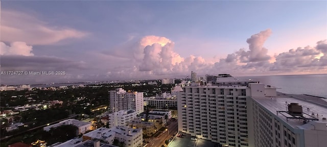 property's view of city with a water view