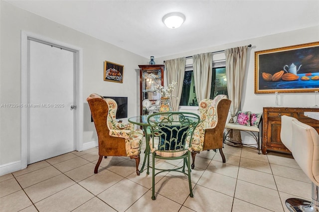 view of tiled dining room