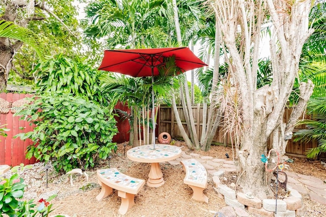 view of patio with a fenced backyard