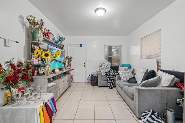 view of tiled living room