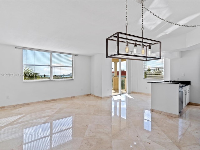 view of unfurnished dining area