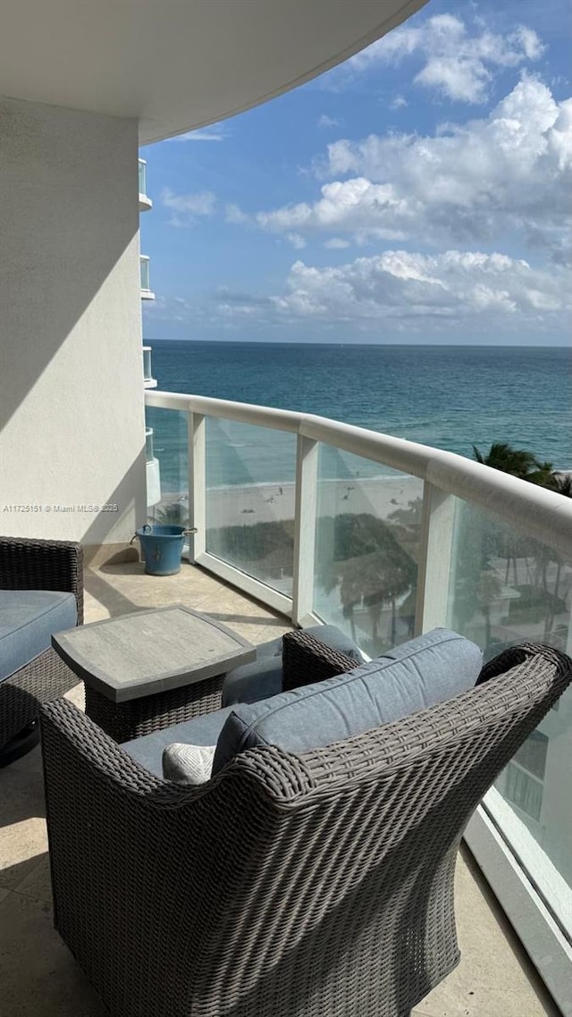 balcony with a water view