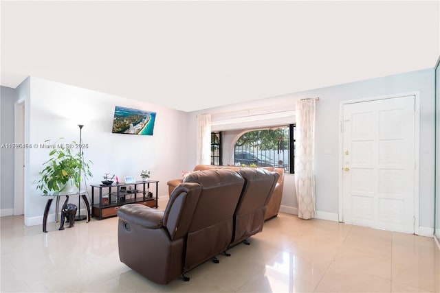 view of tiled living room