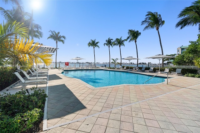 view of pool with a patio area